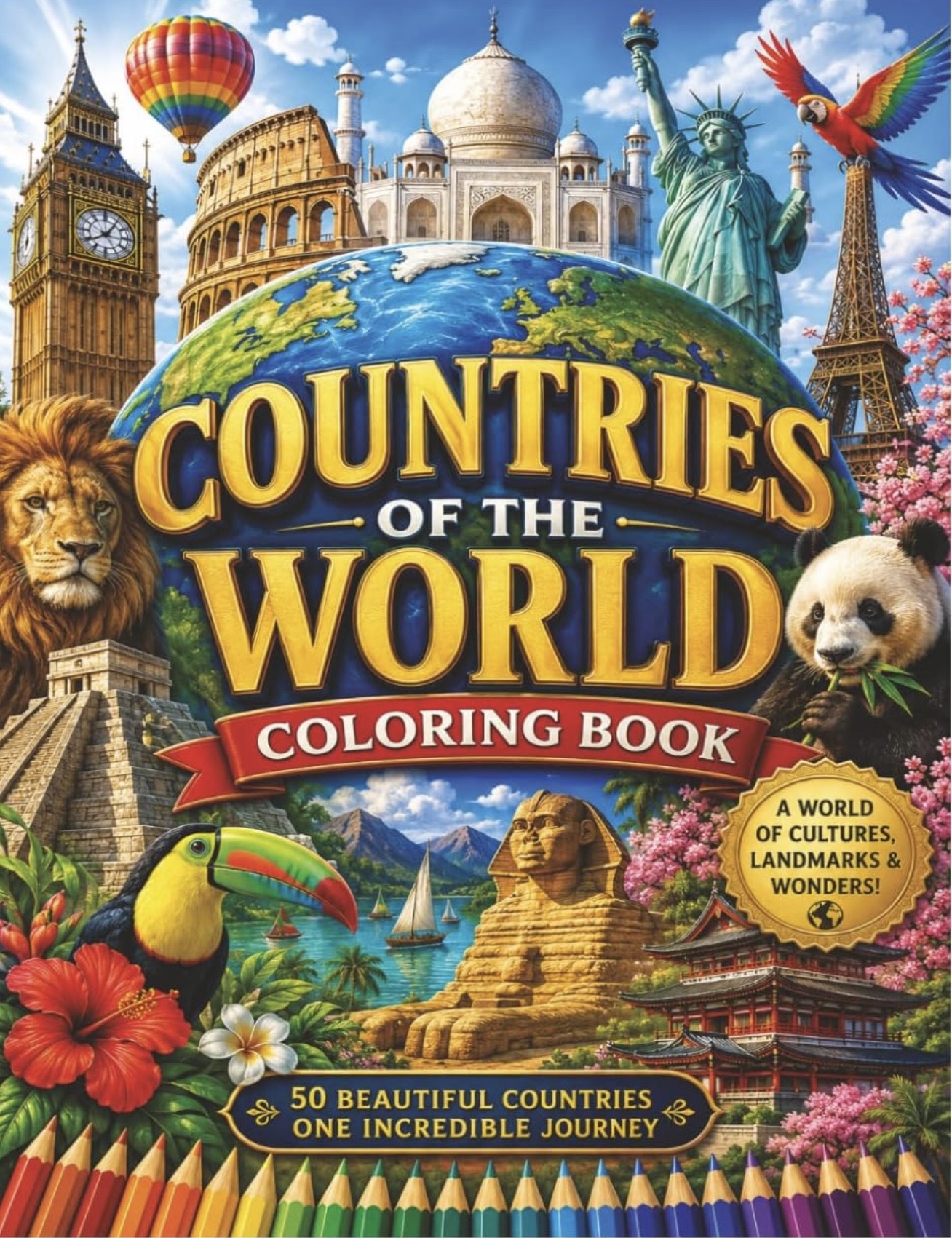 Countries of the World Coloring Book cover